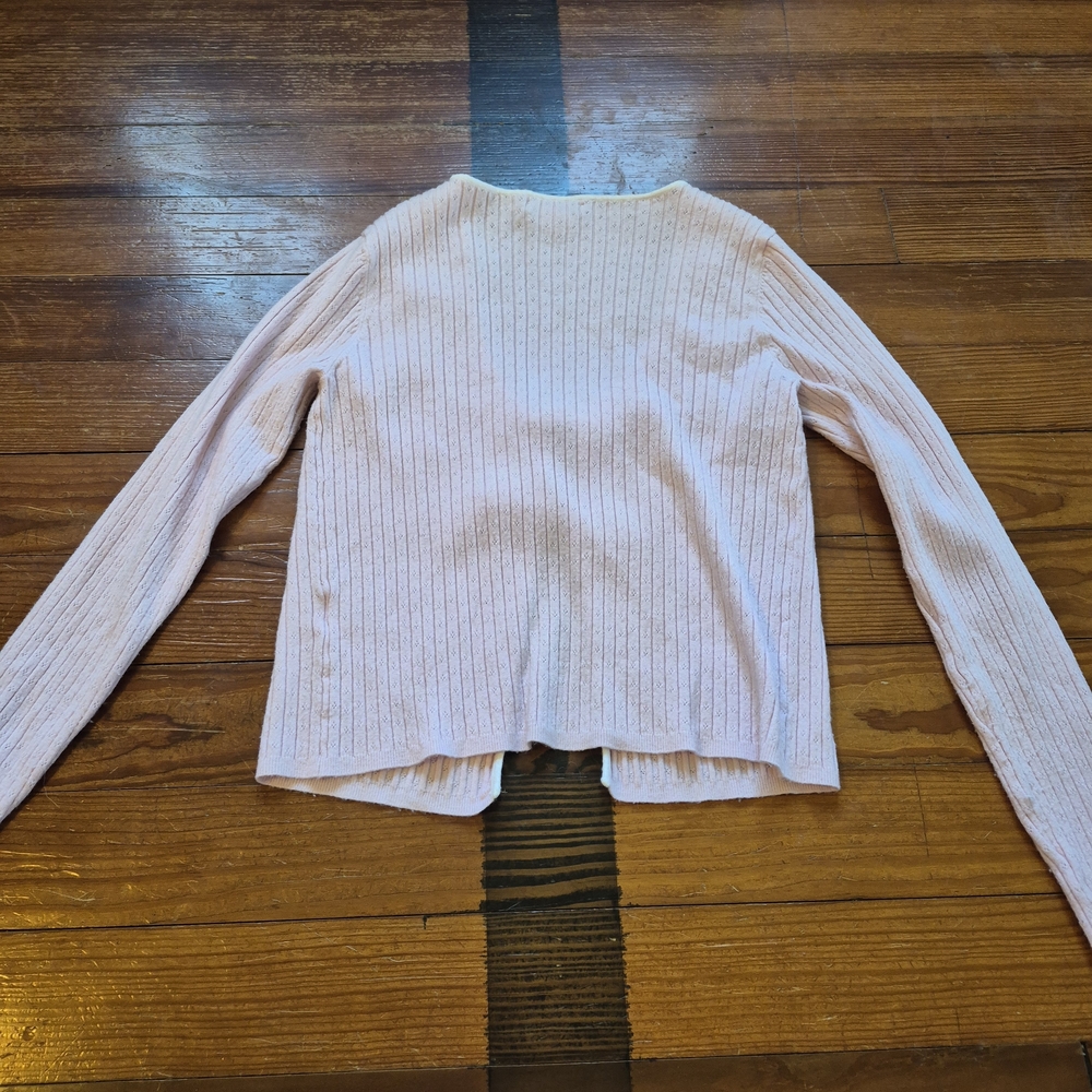 Sincerely Jules Pink Ribbed Cardigan- Size Large - Picture 6 of 6